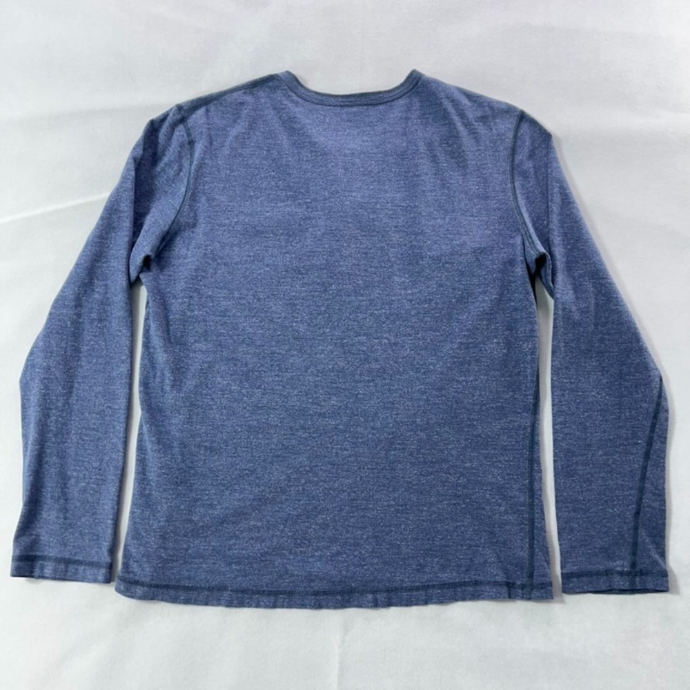 Flint and Tinder Long Sleeve Henley Shirt Men Medium Blue made in USA - Picture 5 of 9